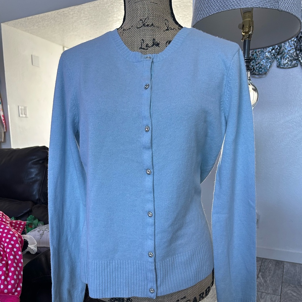 Hillard & Hanson Sky Blue cashmere Cardigan